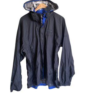 Marmot Windbreaker Jacket Black Hooded Full Zip Lightweight Mens Medium